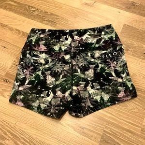 FLEO Women’s Power High Rise Jungle Pattern Workout Shorts